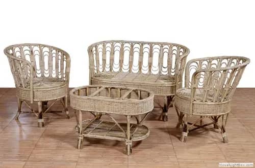 Cane Sofa Set Eco-friendly for Home Office Use image 1