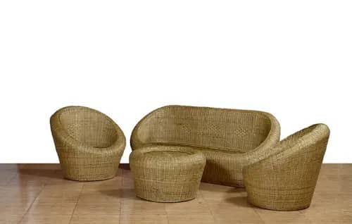 Sofa Set from Cane 3 1 1 with table image 1