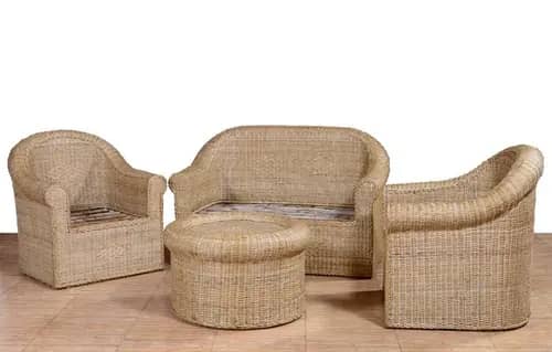 Cane Sofa Set for your Home Office Decor 2 1 1 Setting image 1