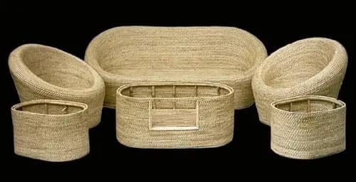 Cane Sofa Set with a Trendy design Home Office Decor image 1