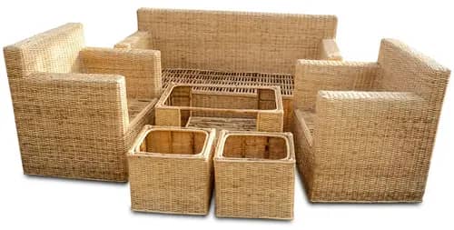 Natural Rattan Cane Sofa Set for Living Room & Office