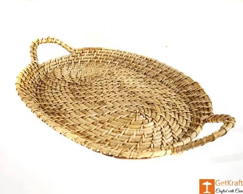 Cane Serving Tray for Home decor Guest serving Kitchen use image 1