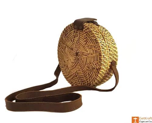 Cane Leather Designer Sling Bag image 1