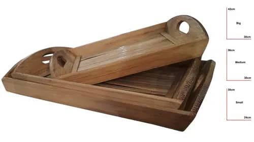 Bamboo Tea Trays Big - Medium - Small by DB Industries image 1