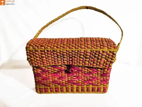 Natural Straw Water Reed Grass Bag Purse image 1