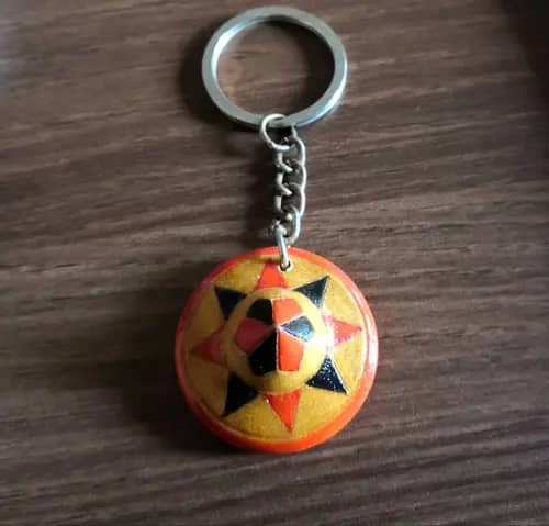 Colored Bamboo Key Ring Jaapi Design(Set of 3) image 1