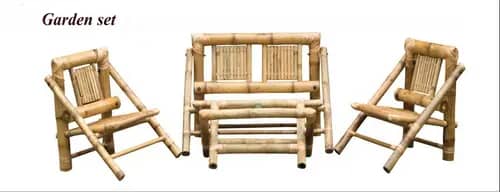 Bamboo Foldable Outdoor Chair Set image 1
