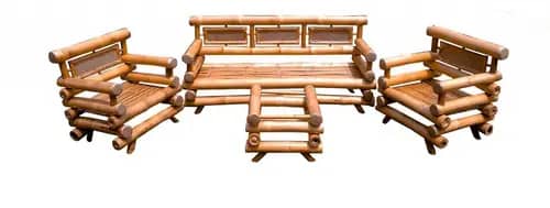 Bamboo Sofa Set with Table image 1